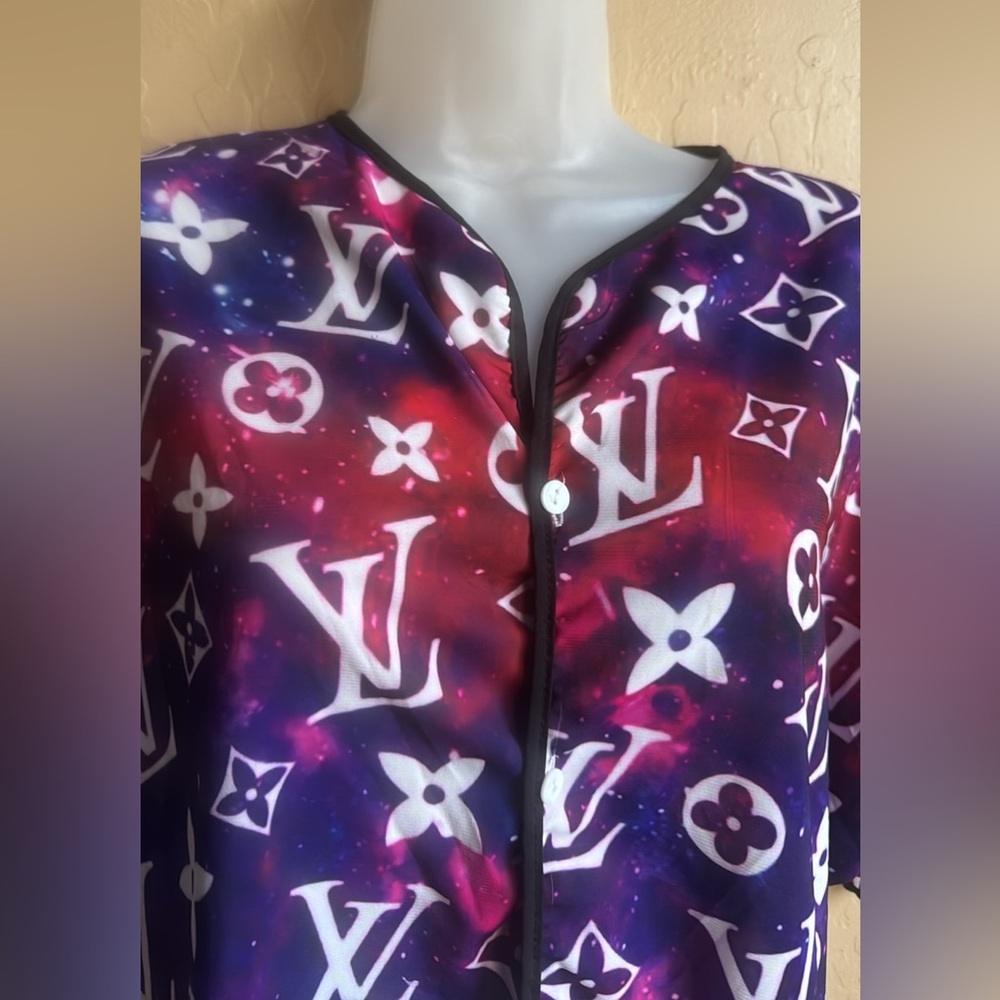 LV Vuitton Harrod’s of London PJ Pajamas Pajama Shirt Dress Large Lounge wear - Picture 11 of 13